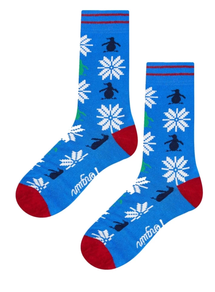 ORIGINAL PENGUIN | Mens Blue Multi Patterned Socks | One Size UK 7-11 EU 41-46 - Imagem 1 de 1