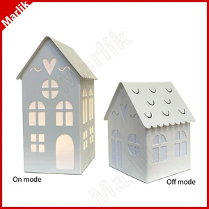 Pack of 2, Ikea STRALA Christmas Table Decoration Lamp, Battery Operated, House - Picture 1 of 4