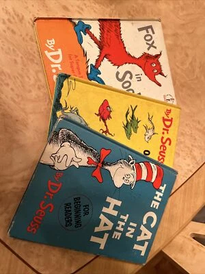 Dr. Seuss Books 1957 / 60/65 Cat In The Hat, Fox, One Fish  All 1st Editions! Foto 1 de 4
