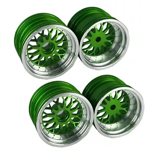 Dhawk CNC RC10DS Vintage Aluminum Wheels Green For Team Associated RC10DS - Picture 1 of 3