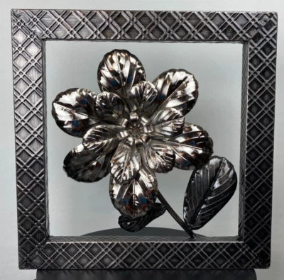 Framed, metal, 3D Floral Wall art, unbranded - Image 1 of 4