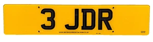 UK Rear Vanity Number License Licence Plate 3 JDR - Picture 1 of 6