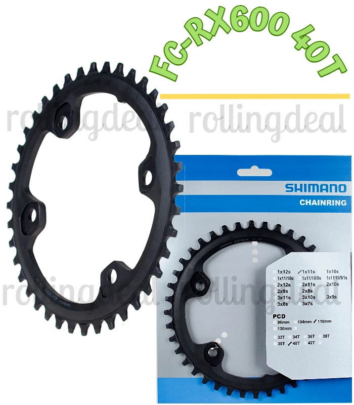 Bike Chain Ring Shimano Fcrx600 GRX Single Black 40t