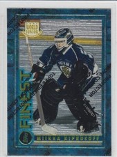 1994-95 TOPPS FINEST MIIKKA KIPRUSOFF RC #125 ROOKIE World Juniors Finland Flame