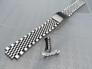 18mm Omega Seamaster Rice Bead Stainless Steel watch strap Band Curved Lugs - Picture 1 of 5