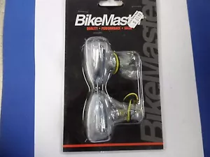 BOX22 266212 BIKEMASTER LED TEAR DROP TURN SIGNALS CHROME/CLEAR NOS - Picture 1 of 2