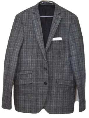 CHAQUETA DEPORTIVA TIGRE OF SWEDEN ELEGANTE DISEÑADOR GRIS CUADROS UK 40 EU 50 Foto 1 de 4