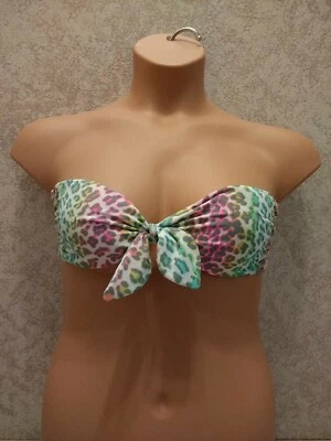 Blusa de biquíni Victoria Secret Swim. Estampa de chita multicolorida sem alças. Tamanho grande - Imagem 1 de 4