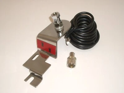 PROCOMM PC22-4003 3/8-24 STAINLESS ANTENNA HOOD MOUNT&CABLE 2015 &UP FORD F150  - Image 1 of 2