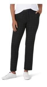 👖Comfort Waist Knit 6M Pants Black & Gray Plaid Straight Leg - Picture 1 of 7