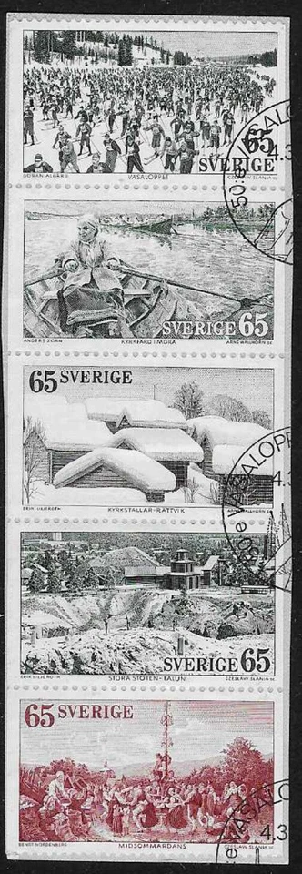 Sweden 1973 Tourism in Dalecarlia Booklet Pane, Dancing etc VFU / CTO on Piece - Image 1 of 1