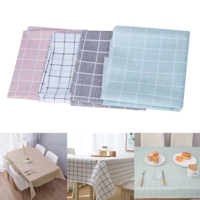 New PVC Waterproof And Scald-proof Disposable Plastic Plaid Tablecloth 137*90cm — 第 1/3 张图片