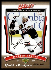 2007-08 Upper Deck MVP Gold Scripts Martin Havlat /100 Chicago Blackhawks #12