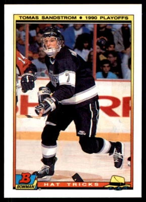 1990 Bowman  #21 Tomas Sandstrom - Los Angeles Kings - Image 1 of 2