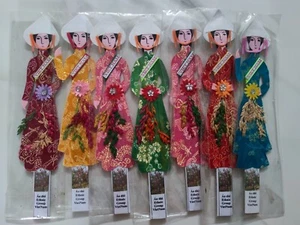 1pc Vietnam Traditional Ao Dai Bookmark Handmade Vietnamese Bookmark Paper Lotus - Imagen 1 de 6