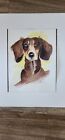Watercolor paintings original "dachshund" 10x14"