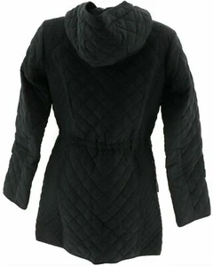 Joan Rivers Classics Quilted Barn Coat Jacket Hooded | Black | Small - Bild 1 von 3