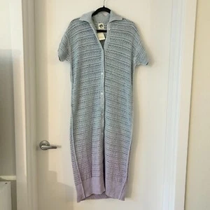 Free People Alicia Crochet Cardigan Blue Purple Ombre Size XS NWT - Picture 1 of 10
