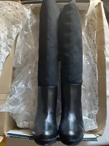 Botas para mujer Andrea negras (rodilla/becerro 23"" tacones altos de 5"" talla 9,5 - Imagen 1 de 6