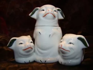 Senftopf Salz Pfeffer Figur Schwein Tier Art Deco Stil Jugendstil - Bild 1 von 5