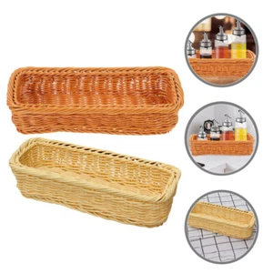 2 Pcs Seasoning Jar Storage Box Cutlery Holder Chopstick Basket For Silverware - Picture 1 of 12