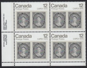QUEEN VICTORIA 12d CAPEX 78 - CANADA 1978 #753 MNH LOWER LEFT Block of 4 - Imagen 1 de 1