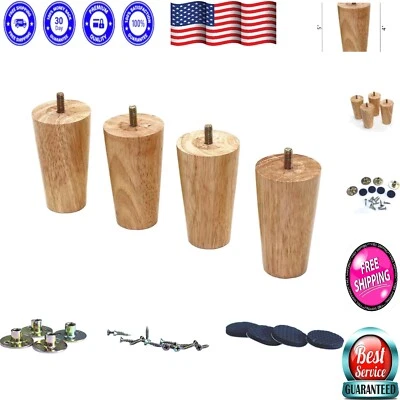 Modern Solid Wood Furniture Legs - Set of 4 for Stylish Sofa & Cabinet Upgrade - Image 1 of 4