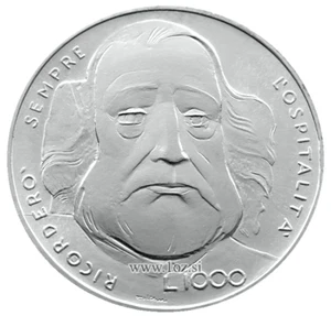 SAN MARINO 1000 LIRE 1982 (GARIBALDI) ARGENTO moneta commemorativa (KM# 141) UNC - Foto 1 di 5