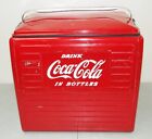 NICE!! Vtg 1950s ACTON "Coca Cola In Bottles" METAL COOLER with TRAY INSERT Coke