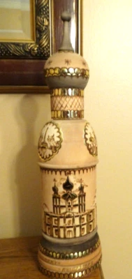 Carrito portabotellas de madera artesanal ruso vintage de San Petersburgo 16" x 4" Foto 1 de 4