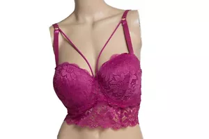Reggiseno sexy pizzo corsetto lungo bustier balconcino sottofilo 38C-44C 38D-44D 28391 - Foto 1 di 33