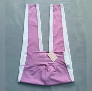 Wilo The Label Contrast High Rise Leggings New Large Lilac Activewear - Picture 1 of 3
