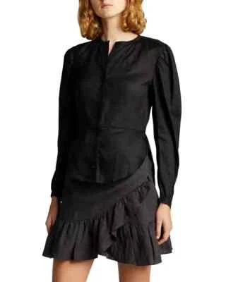 Isabel Marant Etoile Womens Embroidered Laced Tuxla Linen Shirt Tunic Top M 38 - Image 1 of 4