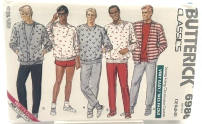 Chaqueta, top, pantalones y pantalones cortos para hombre Butterick Classics patrón #6986 raro Foto 1 de 2