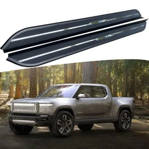 Black Running Board fits for Rivian R1T 2021-2024 Side Step Nerf Bar 2PCS - Picture 1 of 9