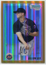 2010 Bowman Chrome Prospects Gold Refractor 70 Dillon Gee Rookie 14/50