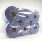 6 PACK 2 PLY BLUE EMBOSSED CENTRE FEED PAPER WIPE ROLLS INC VAT 