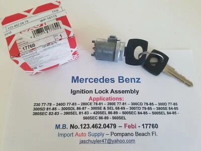 Mercedes Benz Ignition Lock Cylinder 230 240D 280 300's 380's 420 500's 560's - Image 1 of 3