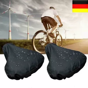 2x Sattelüberzug Regenschutz Sattelbezug Fahrrad Sattel Bezug Wasserdicht Hülle - Bild 1 von 12