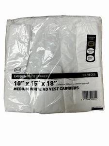500 Small Light Duty Plastic Vest Carrier Bags White Supermarket Shops UK - Picture 1 of 4
