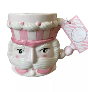 Peppermint & Pine Pastel CHRISTMAS Pink and White Nutcracker Mug - Picture 1 of 3