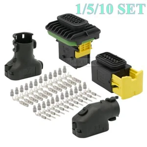 12 Way/Pin TE HDSCS Automotive Male Female Waterproof Connector Plug Socket Kit - Picture 1 of 9