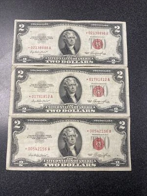 3x 1953 United States Note $2 Star 🌟 Notes  - Image 1 of 2
