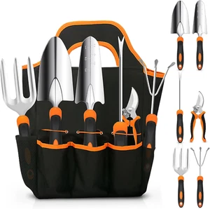 Gartenwerkzeug Set, Edelstahl Schwerlast Gartenwerkzeug Set, mit Anti-Sli - Bild 1 von 6