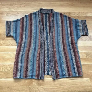 Peruvian Connection Maras Striped Pima Cotton Cardigan size M - Picture 1 of 8