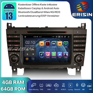 CarPlay Android 14 GPS Autoradio DAB+ DSP Mercedes Benz C/CLC/G Klasse W203 W463 - Bild 1 von 21