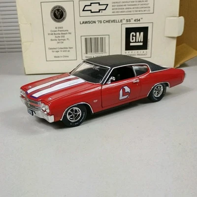 1970 Chevy Chevelle SS 454 Crown Premiums Red/White  Stripes 1:24 Diecast Lawson - Image 1 of 4