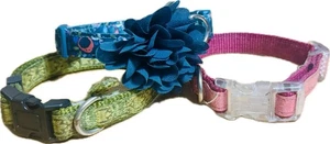 Set Of 3 Small Dog Collars - Picture 1 of 10