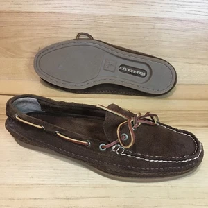 FRYE MASONTIE DUNKELBRAUN VELOURSLEDER MASON TIE MOC CAMP BOOT HALBSCHUHE 11,5 M Herren - Bild 1 von 20