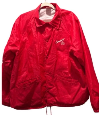 VTG Cardinal Brand Snap Red Jacket Windbreaker XL USA Made Hipster Fall Winter - Image 1 of 4